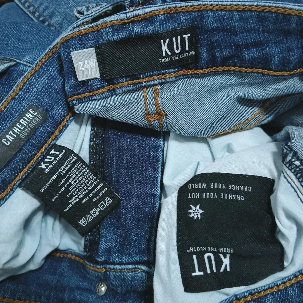 Kut From The Cloth Catherine Boyfriend Jeans Plus 24W Blue Women Denim KP494GZ1